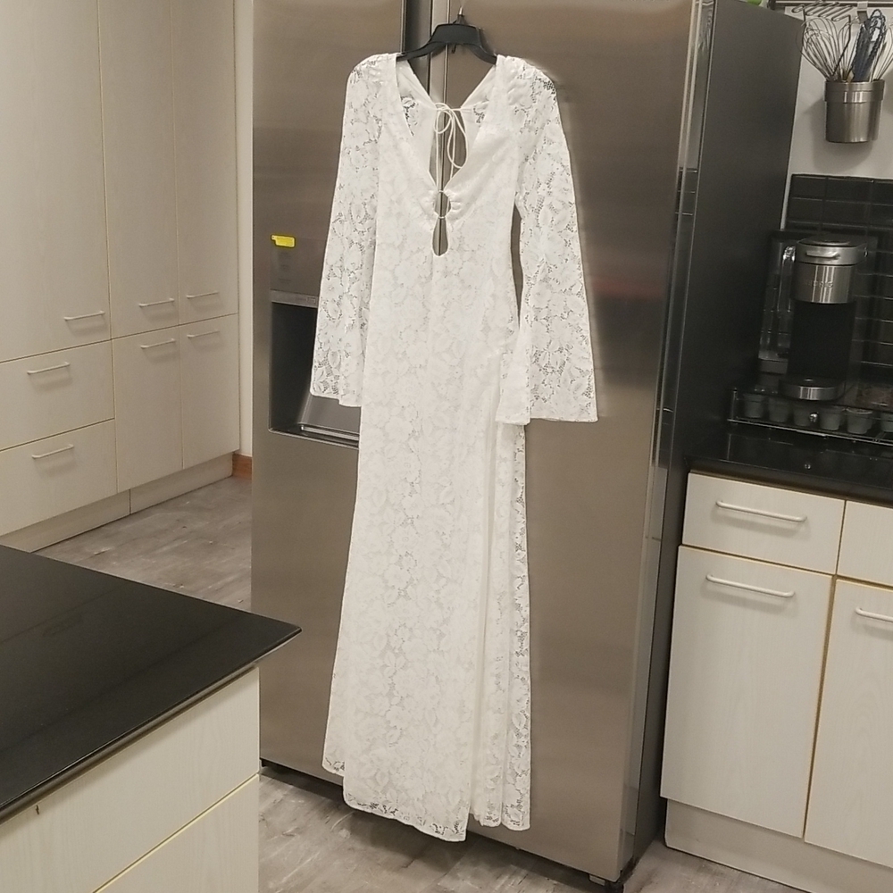 💕FOR LOVE AND LEMONS💕 Frances Lace Maxi Dress ~ White Small S NWT - Picture 10 of 16